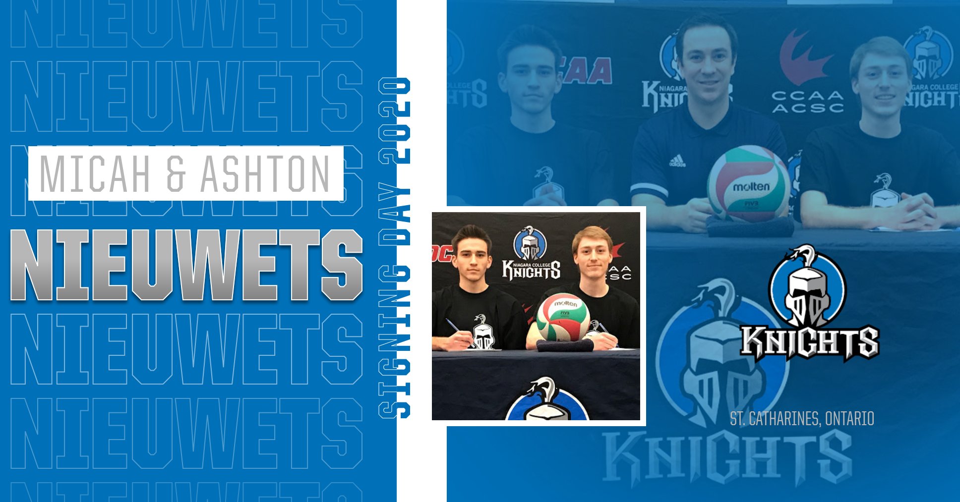 Knights  Volleyball Signs Local Nieuwets Brothers for 2020-2021
