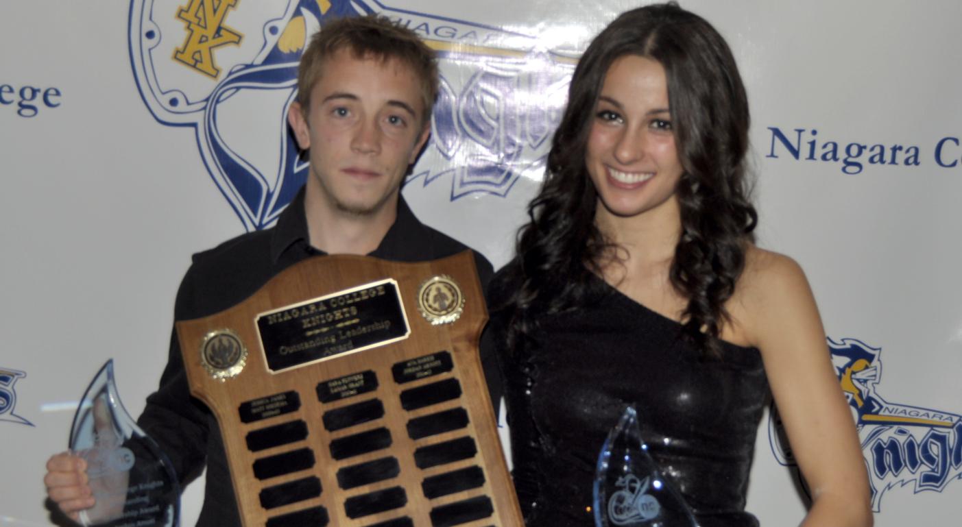 Jordan Arnott and Ava Sarkis Win Niagara College Knights Male and Female Leadership Awards