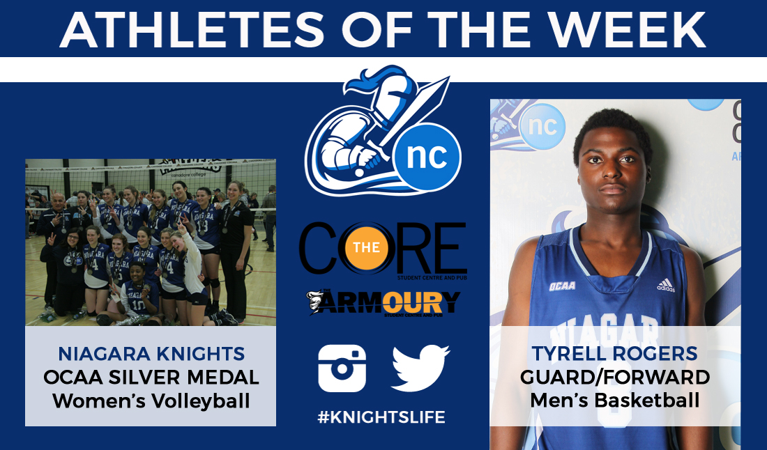 Women's Volleyball and Tyrell Rogers named athletes of the week