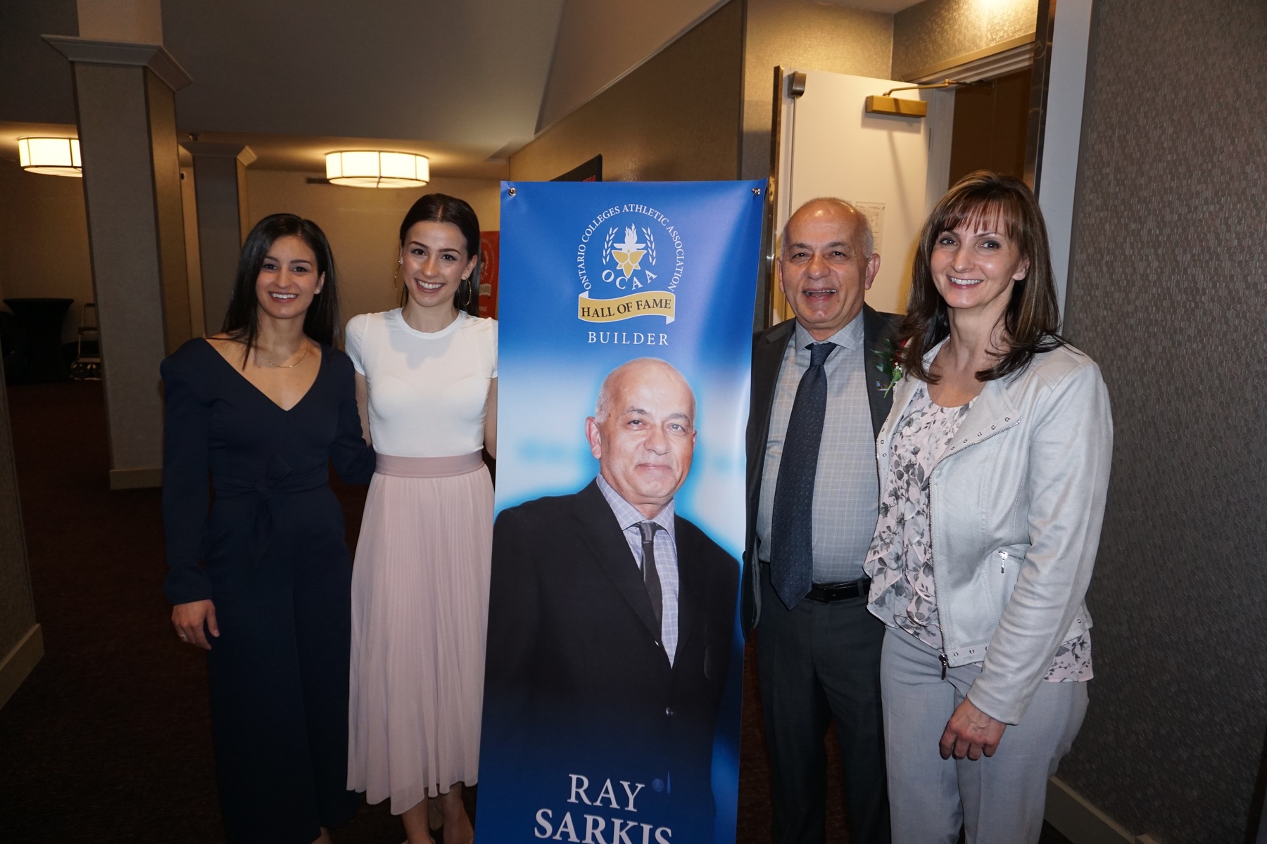 OCAA Hall of Fame inductee Ray Sarkis with his wife, Marilyn, and daughters, Ava and Hillary.